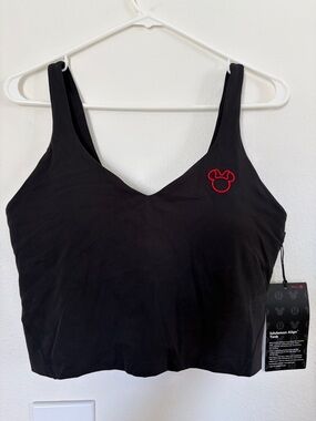 lululemon athletica Black Crop Tank with Red Accent